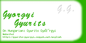 gyorgyi gyurits business card